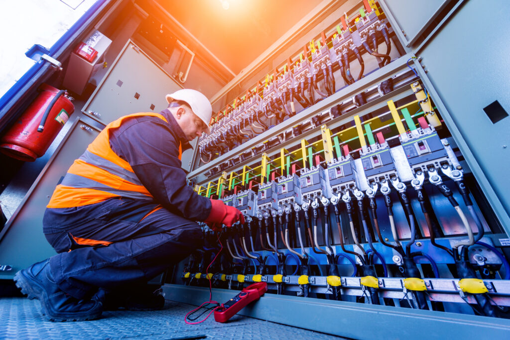 Electrical engineer completing electrical design services for power infrastructure